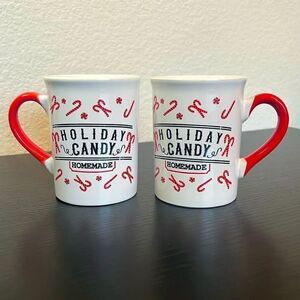 Pair of Darling Ceramic Holiday Coffee Mugs